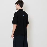 Men Oversized Polo Tee - Black - SM2508123C