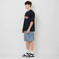 Men Relaxed Fit Worker Denim Shorts - Light Blue - SM2508133A