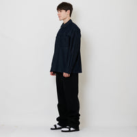 Men Straight Cut Worker Denim Long Pants - Black - SM2508134B