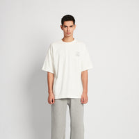 Men Embroidery Oversized Tee - Off White - SM2508135A