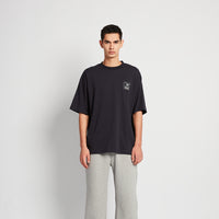 Men Embroidery Oversized Tee - Navy - SM2508135B