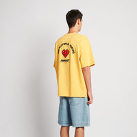 Men Embroidery Oversized Tee - Yolk - SM2508138C