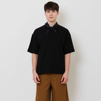 Men Oversized Neck-Tie Tee - Black - SM2509143B