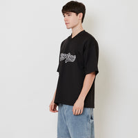 Men Embroidery Oversized Jersey Tee - Black - SM2509146C