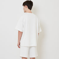 Men Oversized Pique Top - Off White - SM2509153A