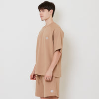 Men Oversized Pique Top - Khaki - SM2509153B