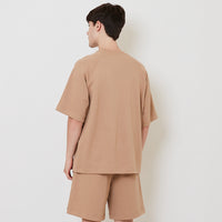 Men Oversized Pique Top - Khaki - SM2509153B