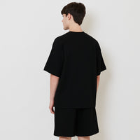 Men Oversized Pique Top - Black - SM2509153C
