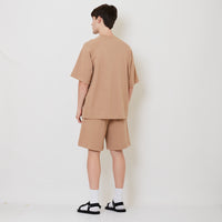 Men Pique Shorts - Khaki - SM2509154B