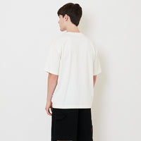 Men Embroidery Oversized Tee - Off White - SM2509155A