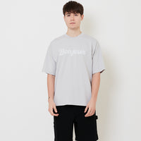 Men Embroidery Oversized Tee - Light Grey - SM2509155B