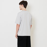 Men Embroidery Oversized Tee - Light Grey - SM2509155B