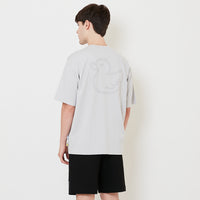 Men Embroidery Oversized Tee - Light Grey - SM2509156B