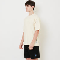 Men Embroidery Oversized Tee - Cream - SM2509156C