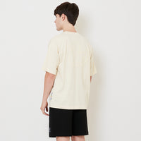 Men Embroidery Oversized Tee - Cream - SM2509156C