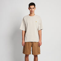 Men Embroidery Oversized Tee - Light Grey - SM2509157C