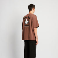 Men Embroidery Oversized Tee - Brown - SM2509157E