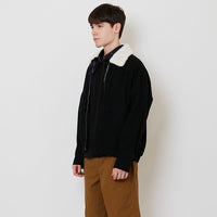 Men Oversized Denim Jacket - Black - SM2510015B