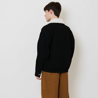 Men Oversized Denim Jacket - Black - SM2510015B