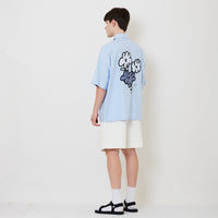 Men Wide Leg Jorts - Off White - SM2510166A