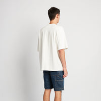 Men Rubber Tag Oversized Tee - Off White - SM2510170A