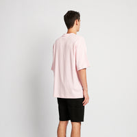 Men Rubber Tag Oversized Tee - Pink - SM2510170B