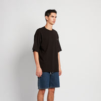 Men Rubber Tag Oversized Tee - Black - SM2510170D