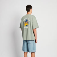 Men Embroidery Oversized Tee - Dark Green - SM2510171C