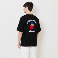 Men Embroidery Oversized Tee - Black - SM2510171D