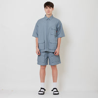 Men Ribstop Shorts - Dusty Blue - SM2511180A