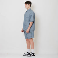 Men Ribstop Shorts - Dusty Blue - SM2511180A