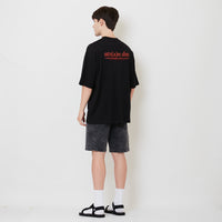 Men Slim Fit Denim Shorts - Black - SM2511183D