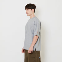 Men Oversized Roman Knit Top - Melange Grey - SM2511185C