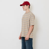 Men Oversized Stripe Tee - Light Khaki - SM2511186A