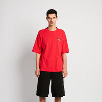 Men Printed Oversized Tee - Red - SM2511187C