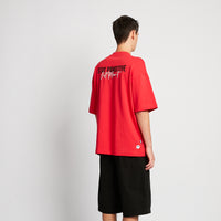 Men Printed Oversized Tee - Red - SM2511187C