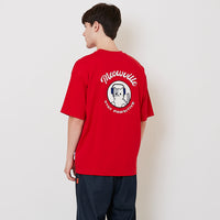 Men Embroidery Oversized Tee - Red - SM2511188E