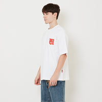 Men Embroidery Oversized Tee - Off White - SM2511189A