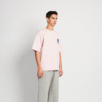 Men Embroidery Oversized Tee - Light Pink - SM2511189B