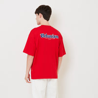Men Embroidery Oversized Tee - Red - SM2511189C