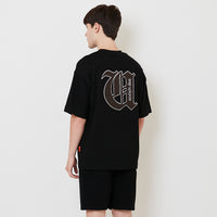 Men Embroidery Oversized Tee - Black - SM2511190C