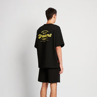 Men Printed Oversized Tee - Black - SM2511192D