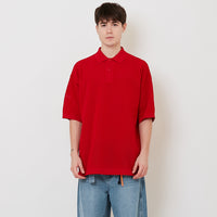 Men Oversized Polo Sweater - Red - SM2511214A