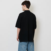 Men Oversized Stripe Sweater - Black - SM2511214B