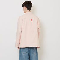 Men Oversized Nylon Tang Suit Shirt - Light Pink - SM2512195A