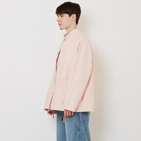 Men Oversized Nylon Tang Suit Shirt - Light Pink - SM2512195A