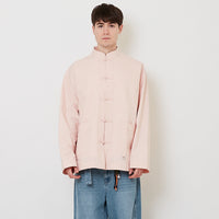 Men Oversized Nylon Tang Suit Shirt - Light Pink - SM2512195A