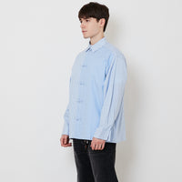 Men Oversized Oxford Tang Suit Shirt - Light Blue - SM2512197A
