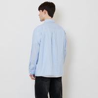 Men Oversized Oxford Tang Suit Shirt - Light Blue - SM2512197A