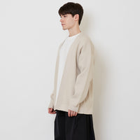 Men Oversized Cardigan - Beige - SM2512202A